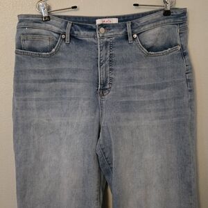 MoCo Boutique | Light Wash Wide Leg Cuffed Jeans Size 16W